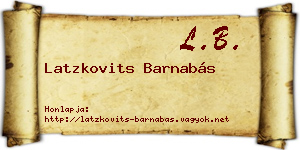 Latzkovits Barnabás névjegykártya