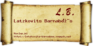 Latzkovits Barnabás névjegykártya