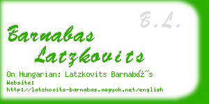 barnabas latzkovits business card